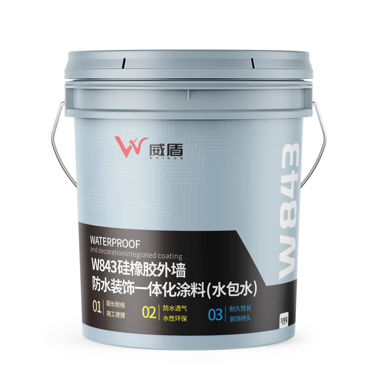 W843硅橡胶外墙防水装饰一体化涂料（水包砂）